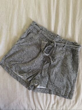 Thread + Supply Black and White Printed High-Waist Shorts